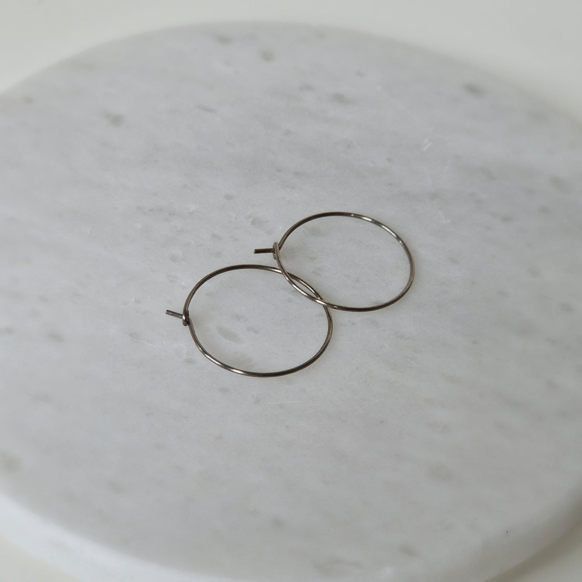 Silver Titanium 10MM Sleek Crystal Hoop Earrings | Icing US